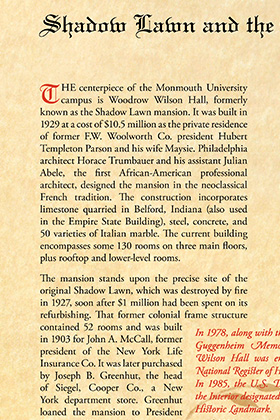 details Monmouth University history panel details